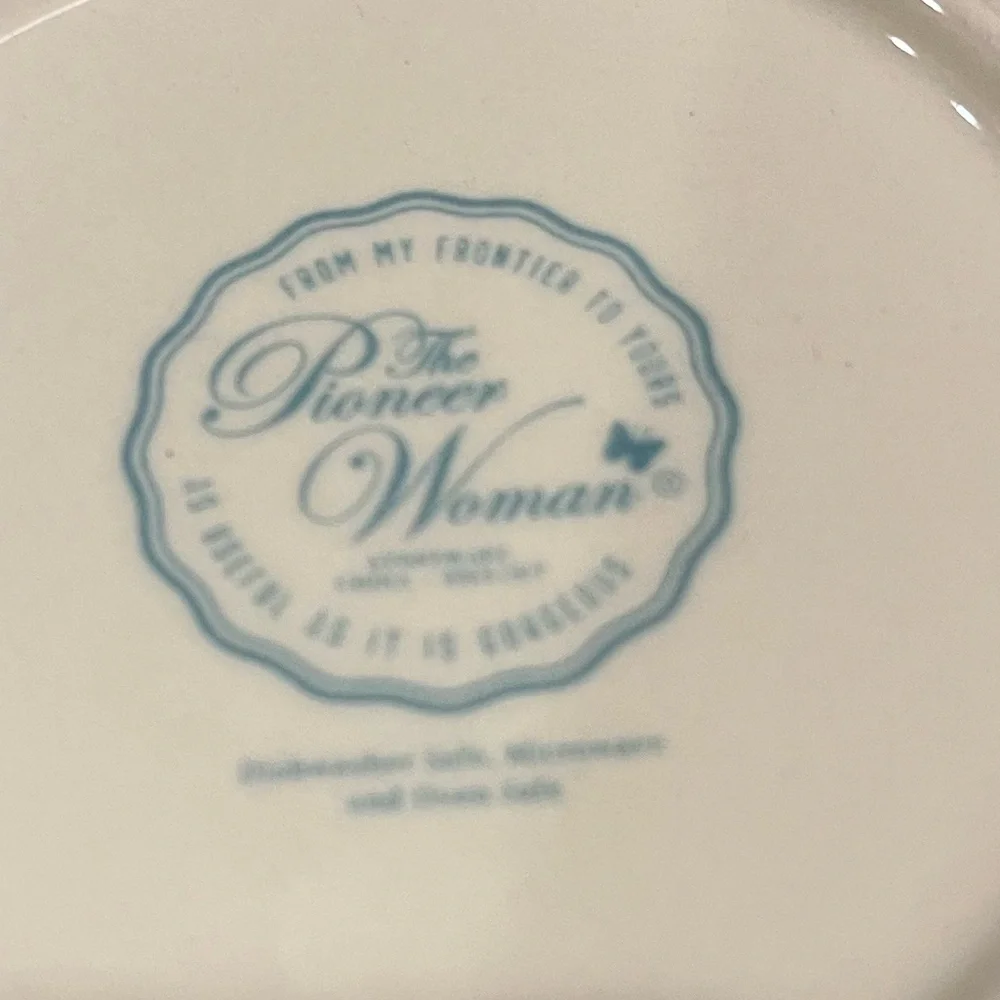 Pioneer Woman Country Cow and Cow Girl Hat 5.5” Bowls Pink and Blue Set of Two
